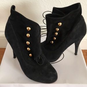 Steve Madden booties with gold buttons